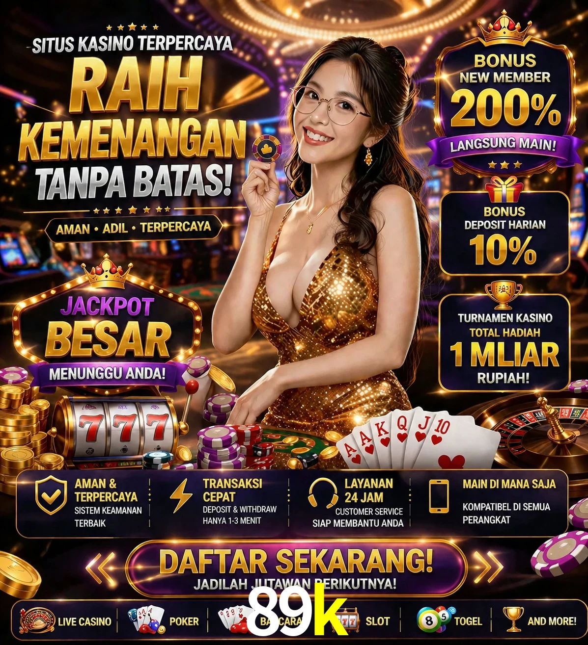 Roleta e blackjack 89k